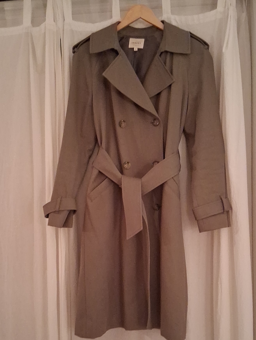 Sezane Scott Trench Coat Olive Green - Size 4 - Picture 5 of 6